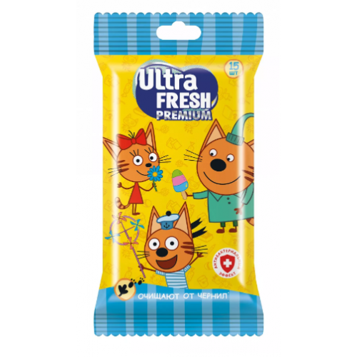 Влажная салфетка Ultra Fresh Premium Три кота 15шт